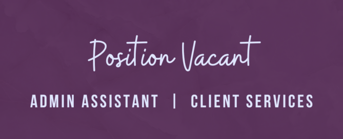 Admin Assistant Position Vacant
